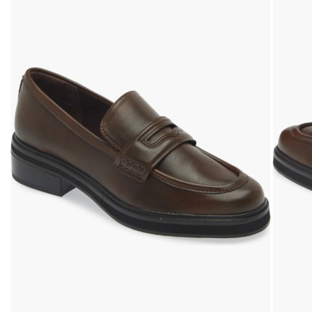 Open Edit Collier Penny Loafer (Women) 8.5 Brown Chocolate